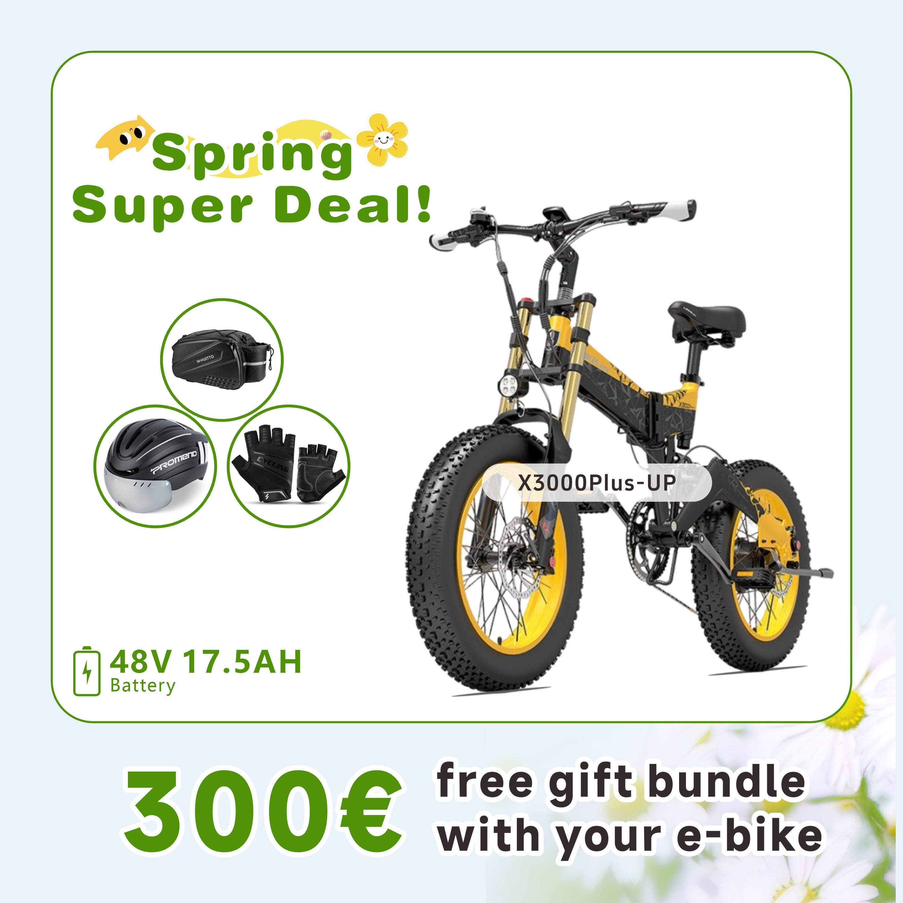 LANKELEISI X3000Plus-UP Fat Tire Snow Electric Bike