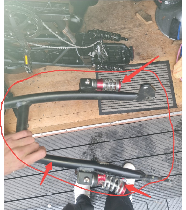 X-Black Knight Rear lower fork and passenger footpeg