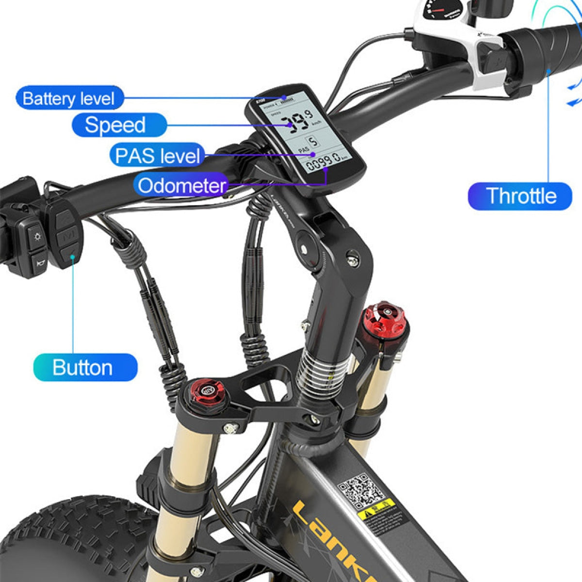 【Pre-Sale】LANKELEISI X3000Plus-UP Fat Tire Snow Electric Bike(Yellow) - lankeleisi-bikes