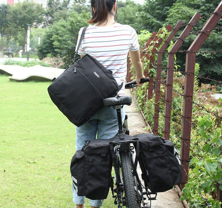 LANKELEISI Bicycle 3-in-1 Rear Rack Bag