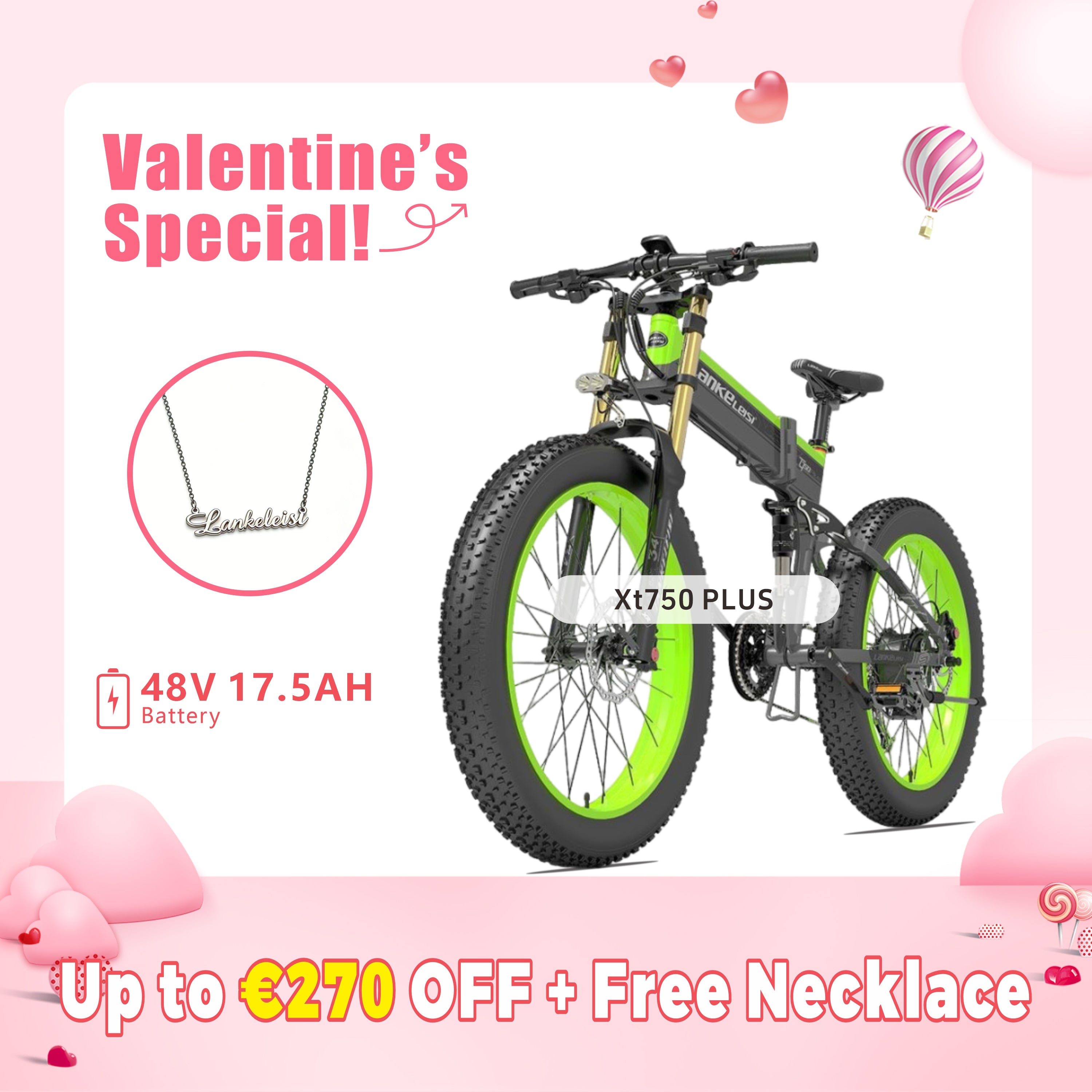 LANKELEISI XT750 PLUS BIG FORK Fat Tire Electric Mountain Bike